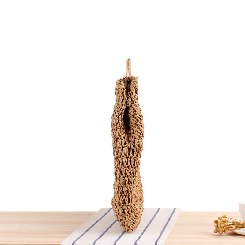 Retro Hand - Woven Bag Large Capacity Portable Hollow Out Cutout Straw Bag Seaside Vacation Beach Bag - THE ONLY Mars Emporium