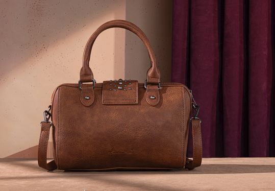 Rustic Charm Tooled Barrel Satchel & Crossbody Purse - THE ONLY Mars Emporium