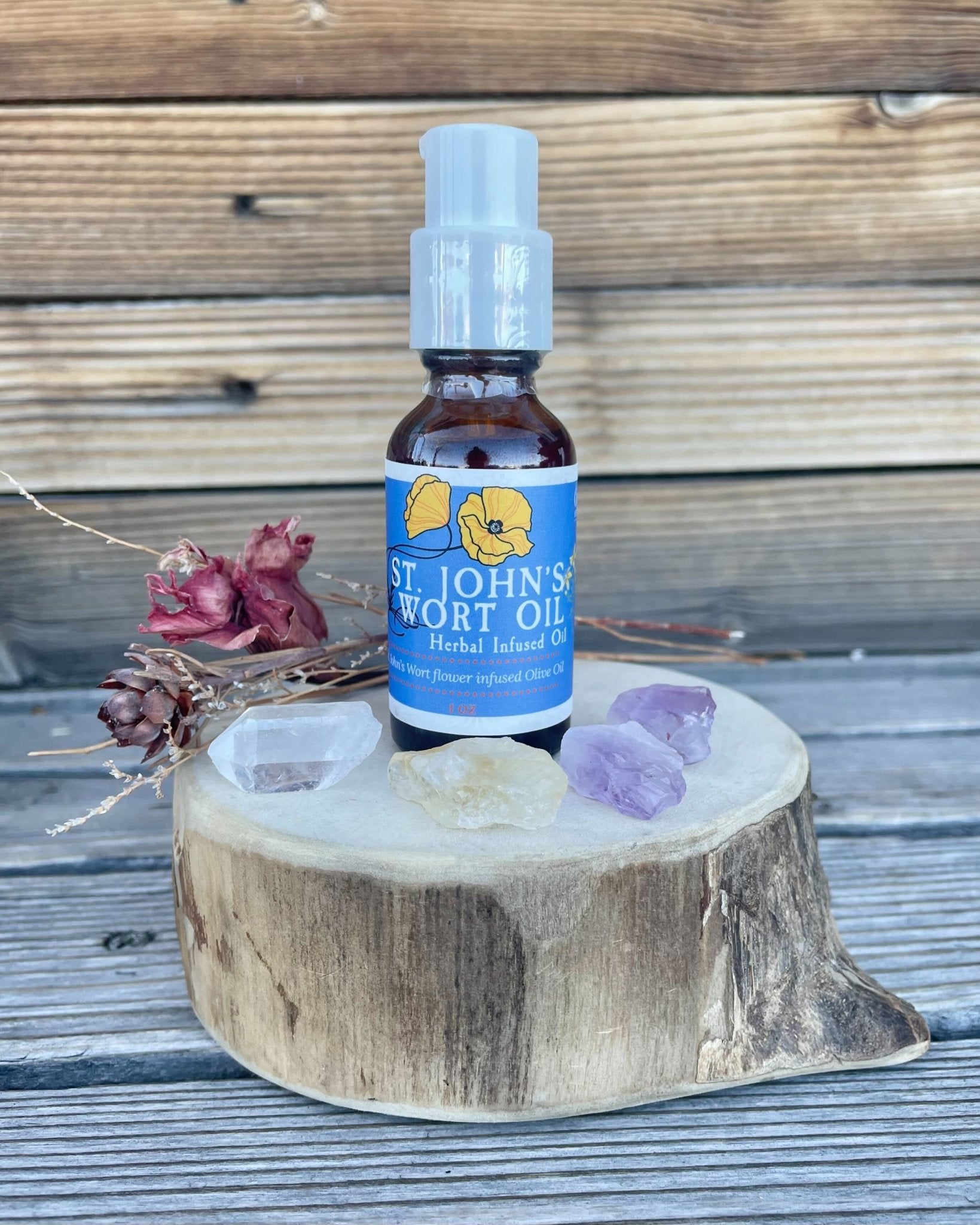 Saint (St.) John's Wort Flower Infused Olive Oil, Organic, 1oz bottle - THE ONLY Mars Emporium