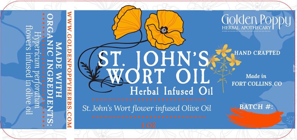 Saint (St.) John's Wort Flower Infused Olive Oil, Organic, 1oz bottle - THE ONLY Mars Emporium