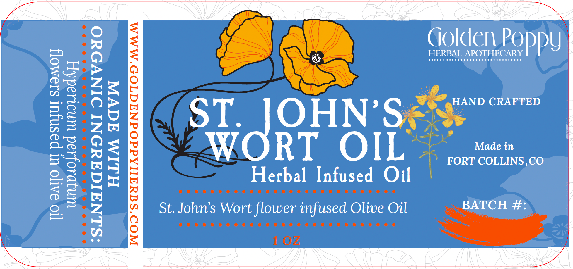 Saint (St.) John's Wort Flower Infused Olive Oil, Organic, 1oz bottle - THE ONLY Mars Emporium
