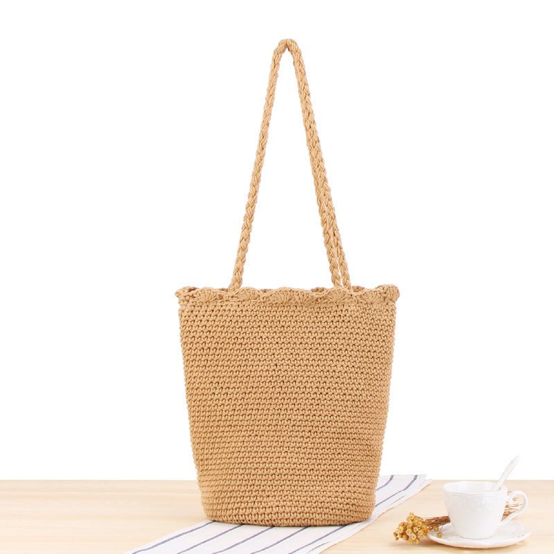 Shoulder Hand - Woven Bag Hand Crocheting Cotton String Vacation Beach Casual Bag - THE ONLY Mars Emporium