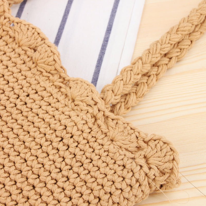 Shoulder Hand - Woven Bag Hand Crocheting Cotton String Vacation Beach Casual Bag - THE ONLY Mars Emporium