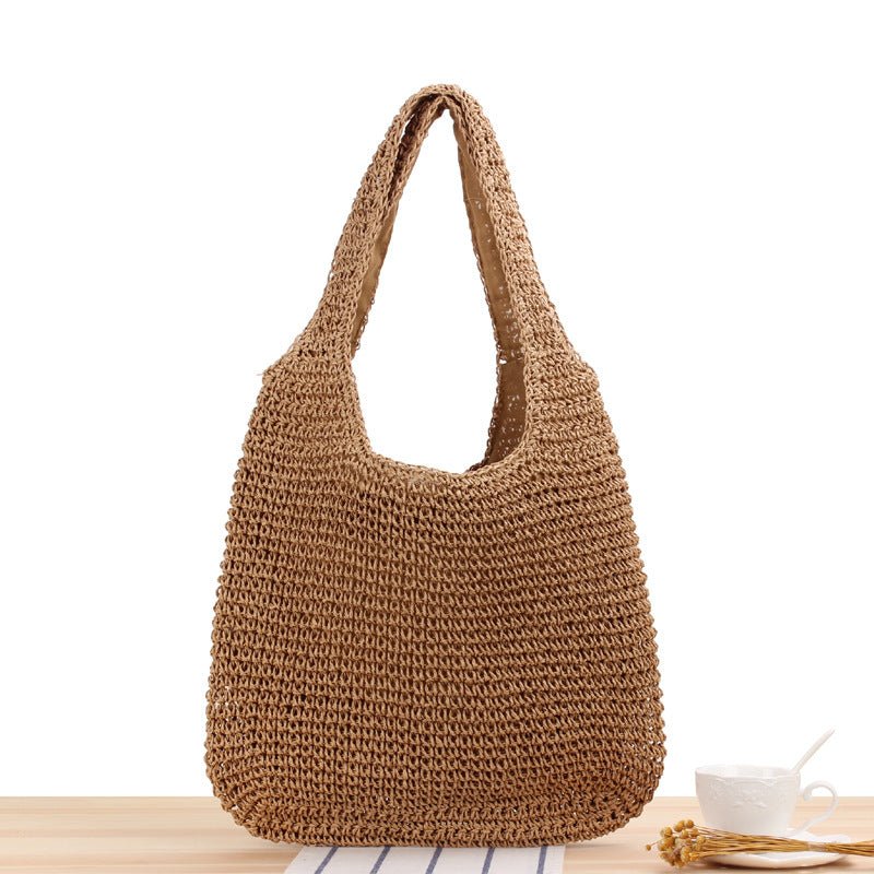Shoulder Straw Bag Mori Hand Woven Bag Casual Large Capacity Beach Bag - THE ONLY Mars Emporium