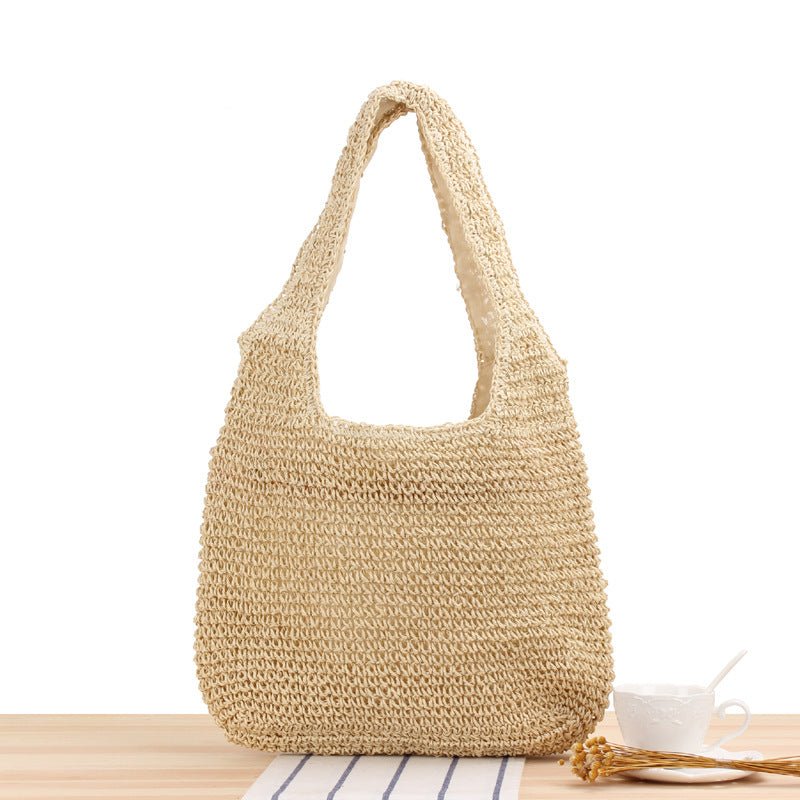 Shoulder Straw Bag Mori Hand Woven Bag Casual Large Capacity Beach Bag - THE ONLY Mars Emporium