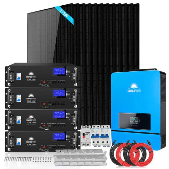 SunGold Off - Grid Solar Kit | 6500W/8000W 48VDC 120V/240V | LiFePO4 10.24KWH/20.48KWH Lithium Battery | 3320W Solar PV - THE ONLY Mars Emporium