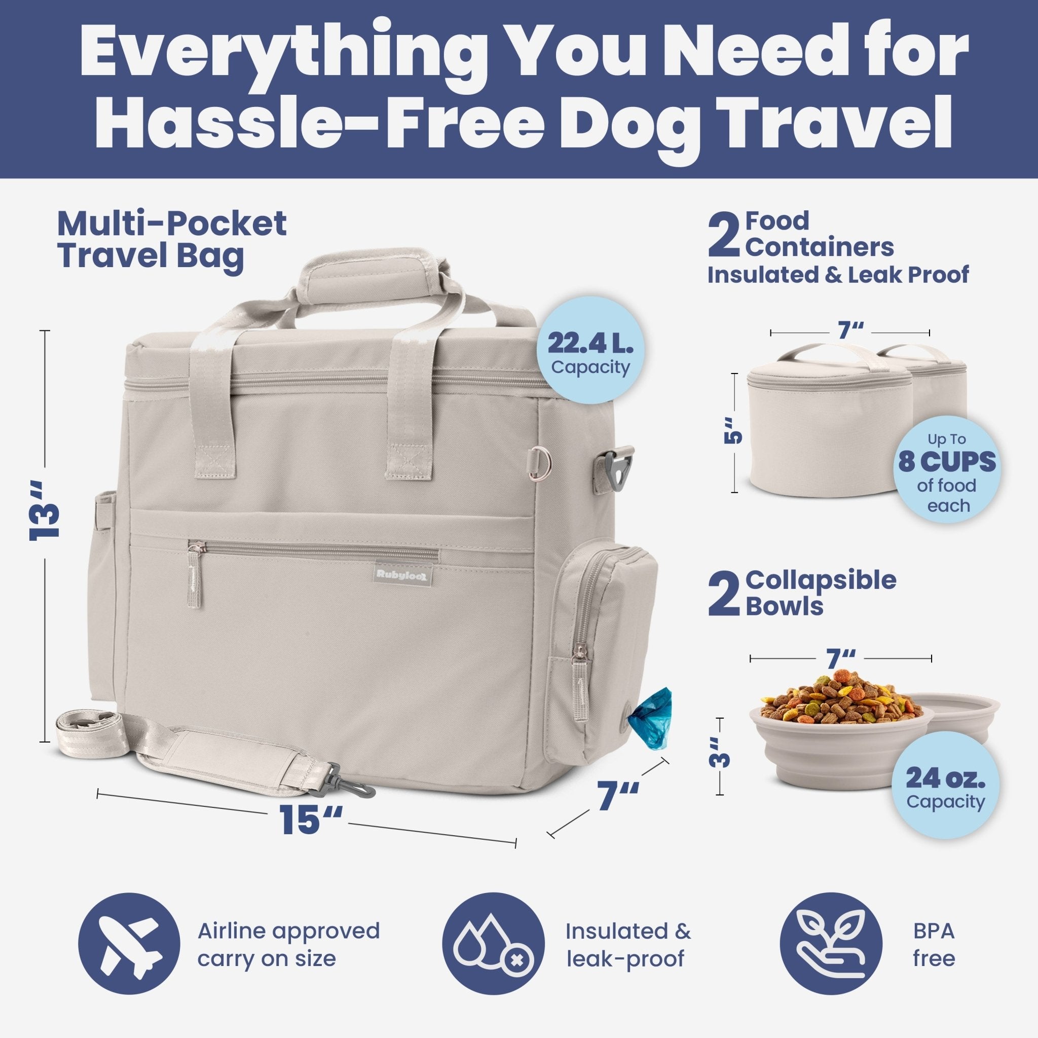 The Original Doggy Bag™ Dog Travel Bag for Supplies - THE ONLY Mars Emporium