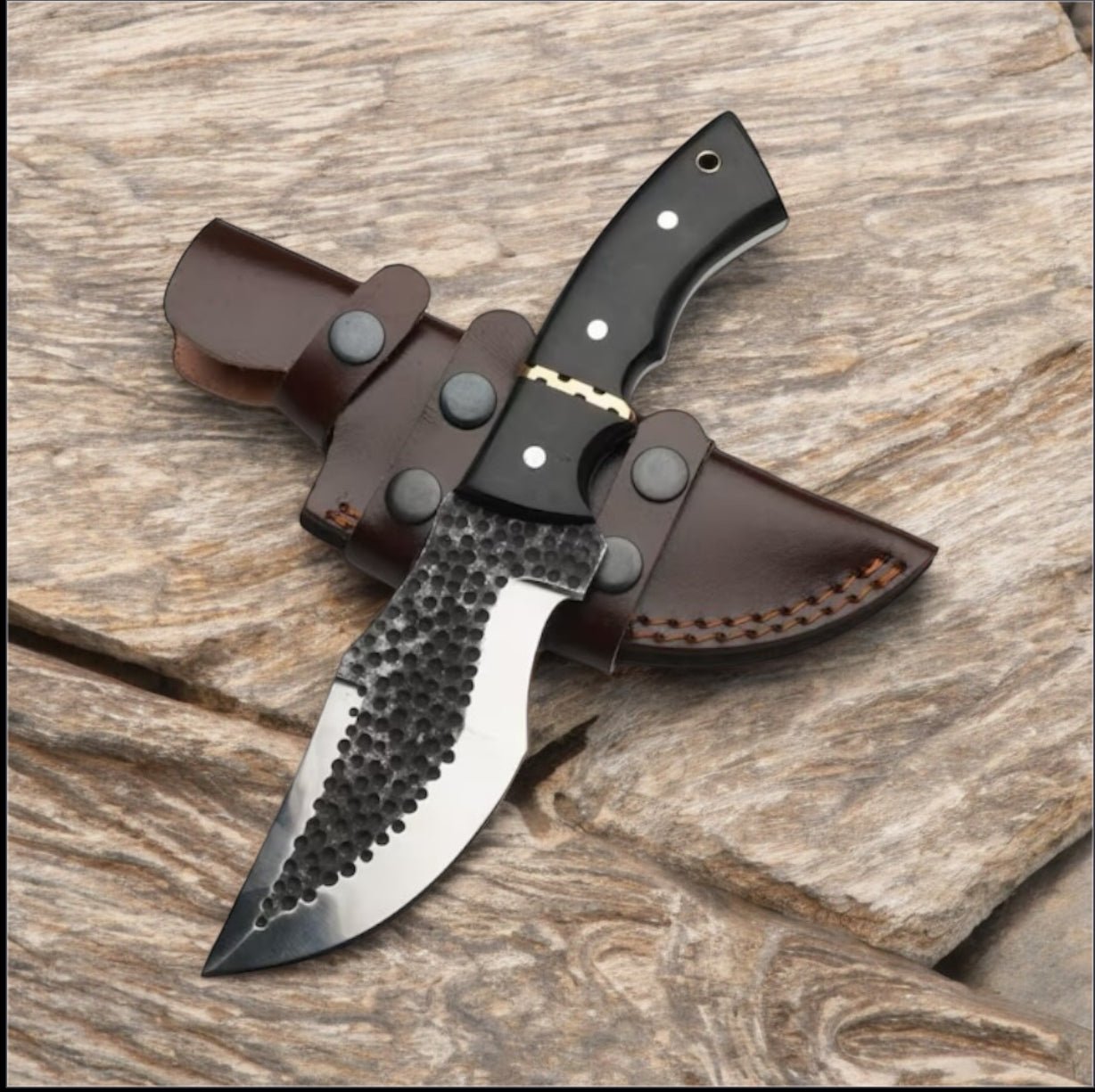 Tom Brown Tracker Survival Knife - D2 Steel Blade, Brass & Buffalo Horn Handle - THE ONLY Mars Emporium