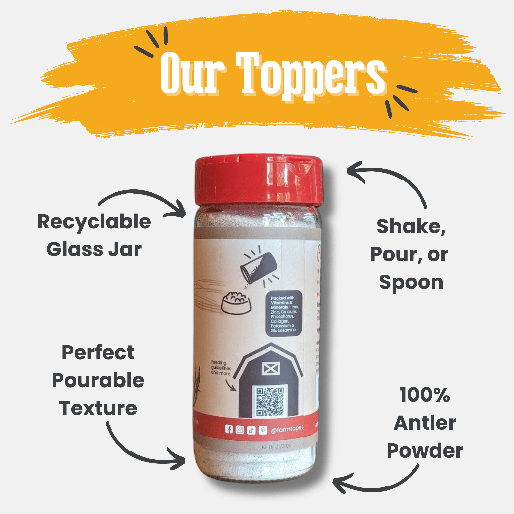 Treat Topper Antler Powder Dog Food Topper | Nutritional Supplement for Dogs and Cats - THE ONLY Mars Emporium