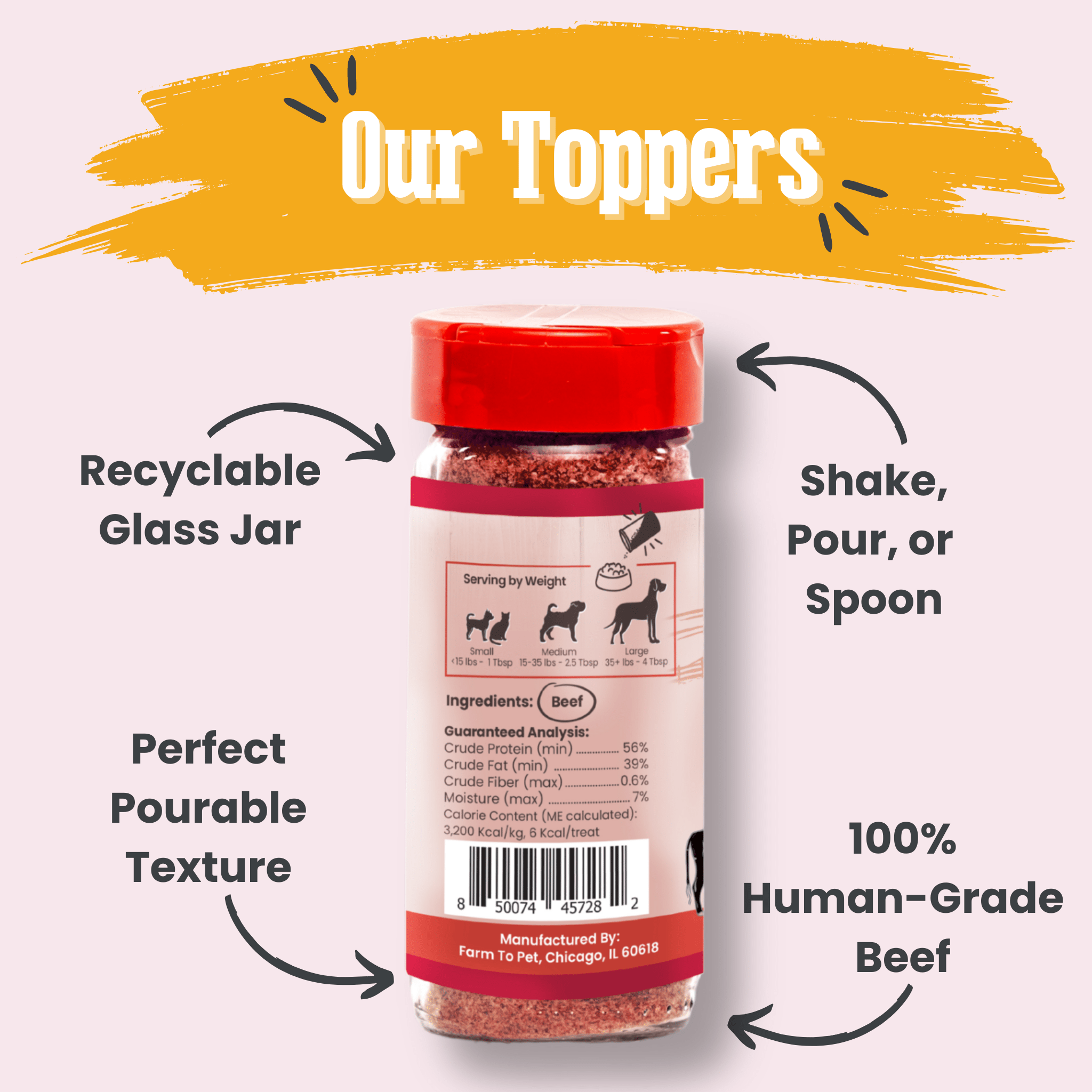 Treat Topper Beef Dog Food Topper | Powdered Meal Topper for Pets - THE ONLY Mars Emporium
