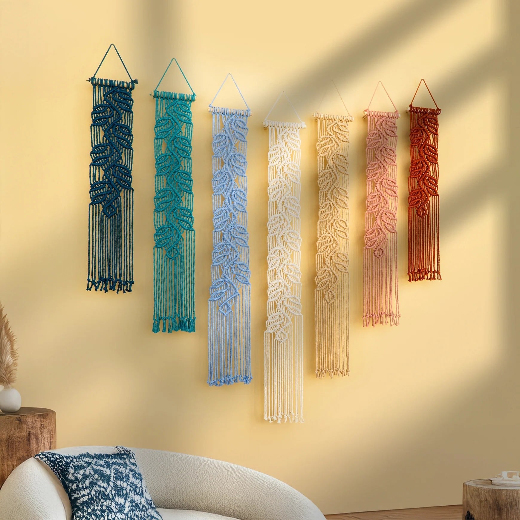 Vela Blue Pink Macrame Wall Hangings - THE ONLY Mars Emporium