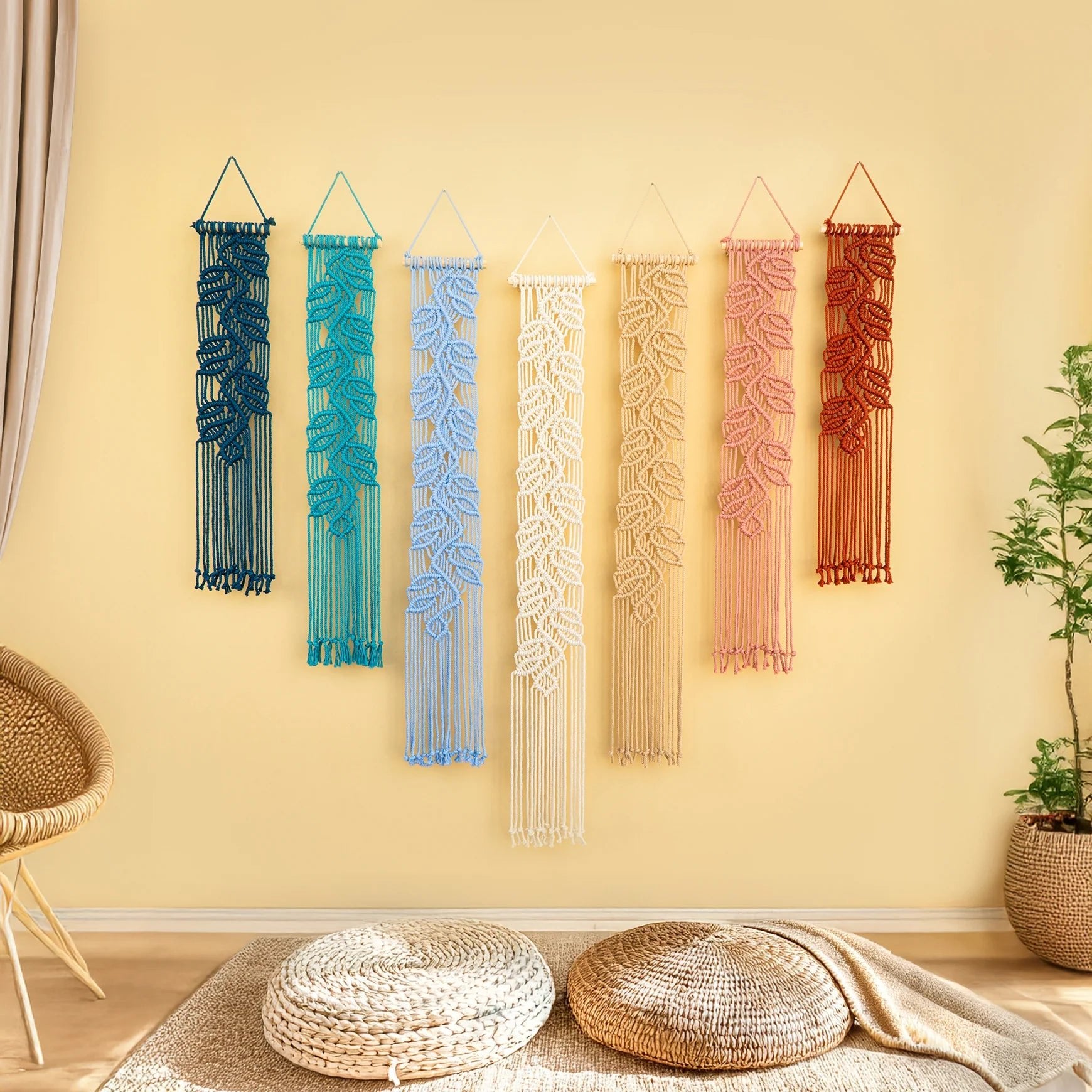 Vela Blue Pink Macrame Wall Hangings - THE ONLY Mars Emporium