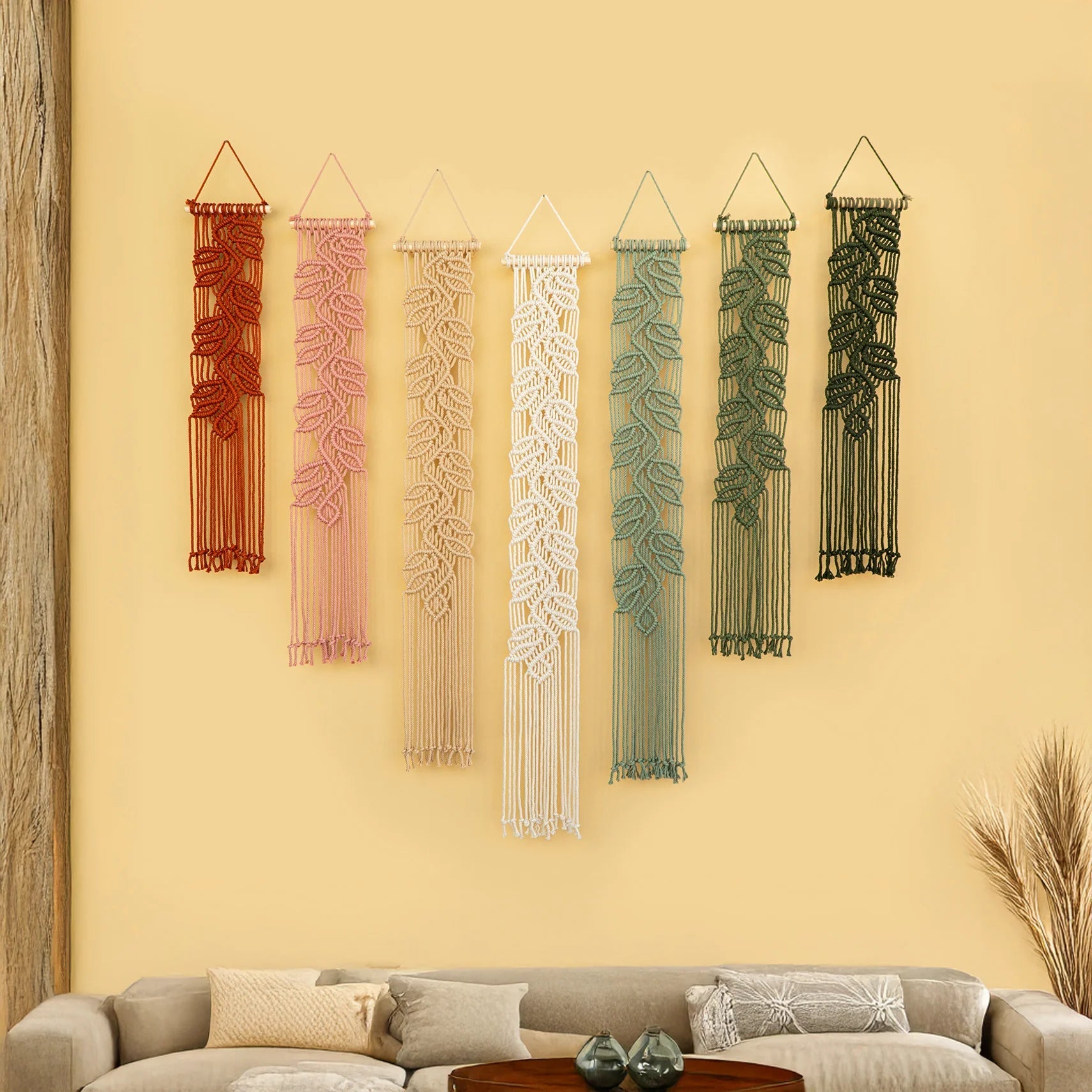 Vela Pink Green Macrame Wall Hangings - THE ONLY Mars Emporium