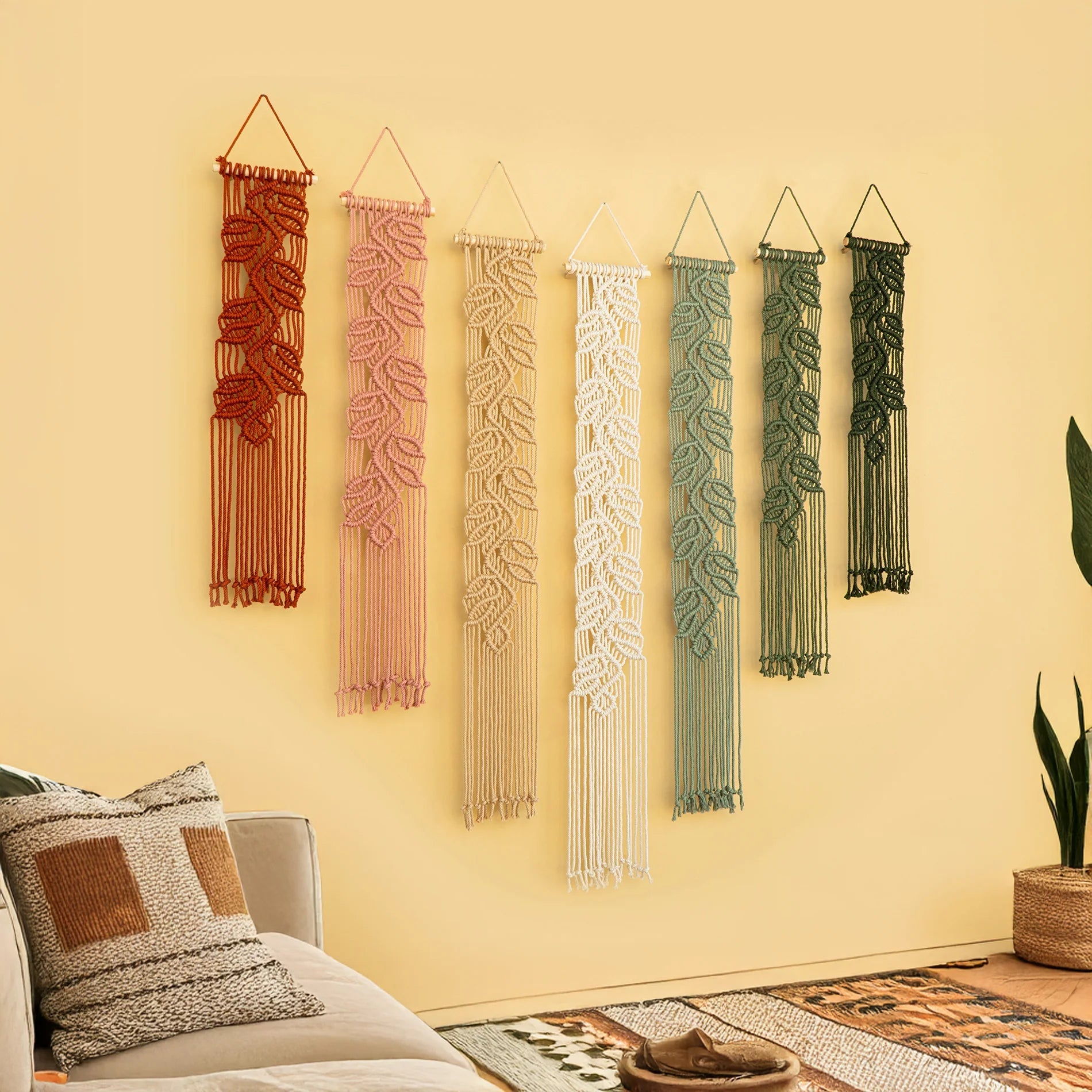 Vela Pink Green Macrame Wall Hangings - THE ONLY Mars Emporium