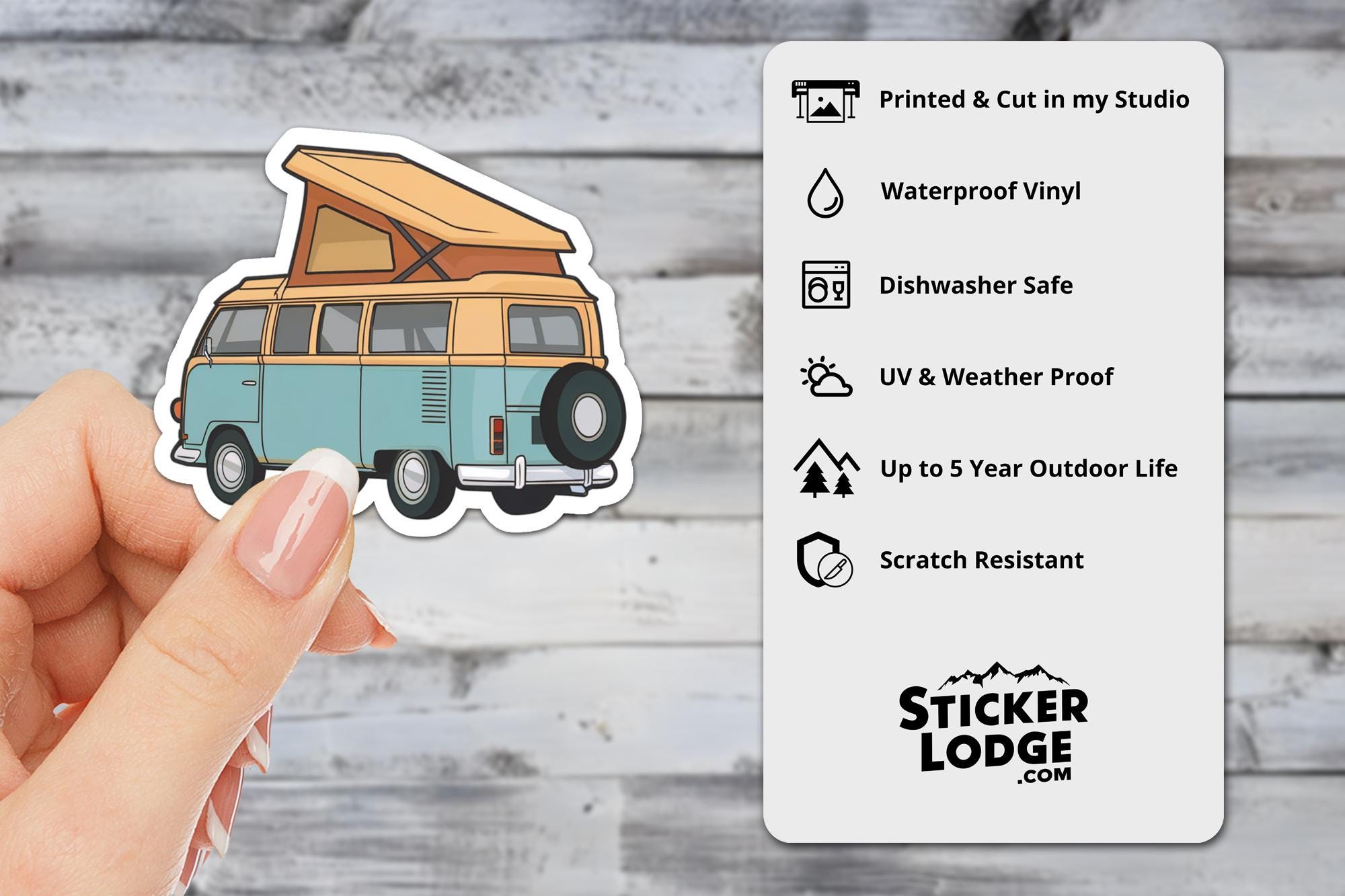 Vintage Van Life Campervan Vinyl Sticker - THE ONLY Mars Emporium