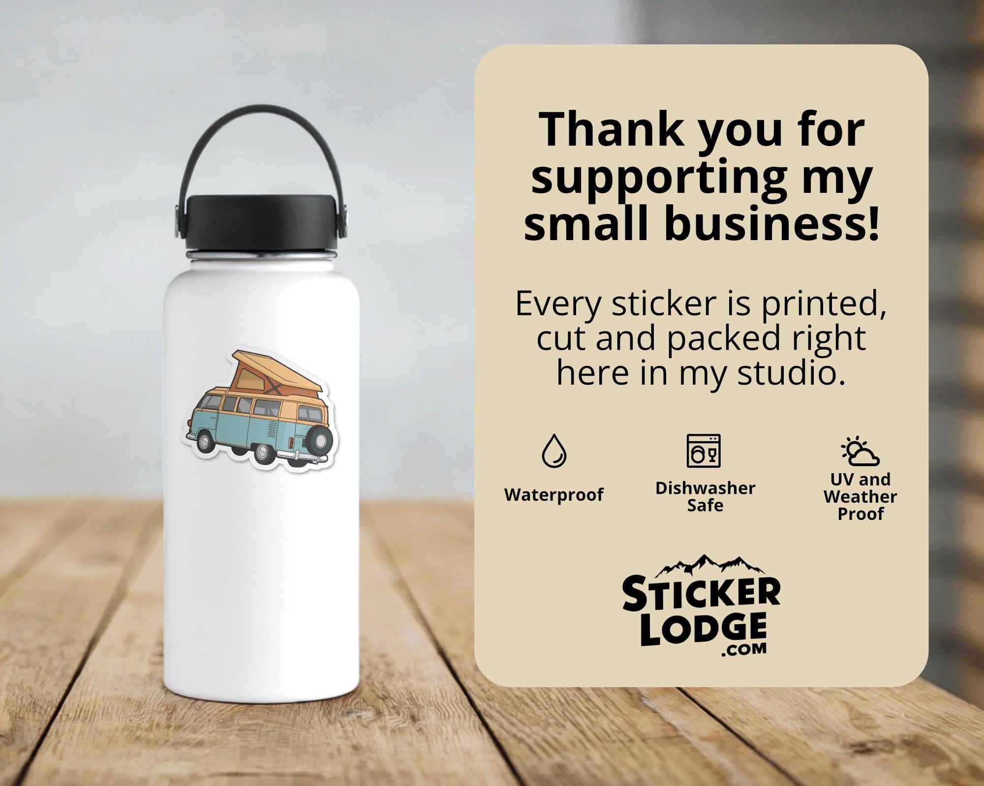 Vintage Van Life Campervan Vinyl Sticker - THE ONLY Mars Emporium