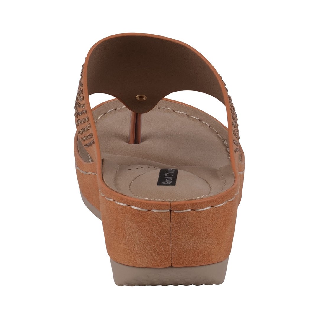 Wagner Orange Embellished Wedge Sandals - THE ONLY Mars Emporium