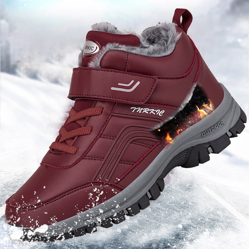 Winter Boots Women Men Warm Plush Velcro Snow Boots Climbing Hiking Shoes - THE ONLY Mars Emporium