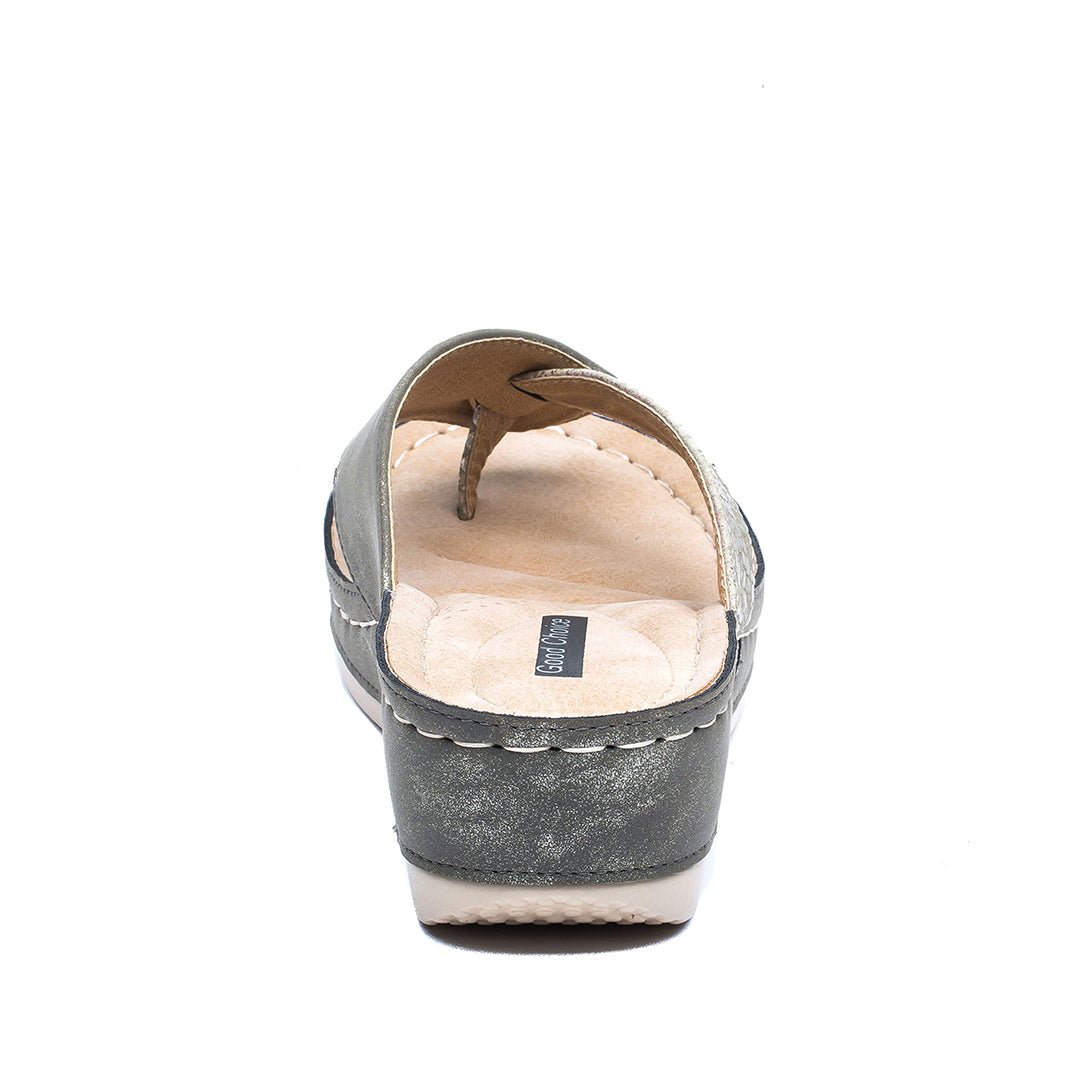 Women's Dafni Khaki Wedge Sandals - THE ONLY Mars Emporium