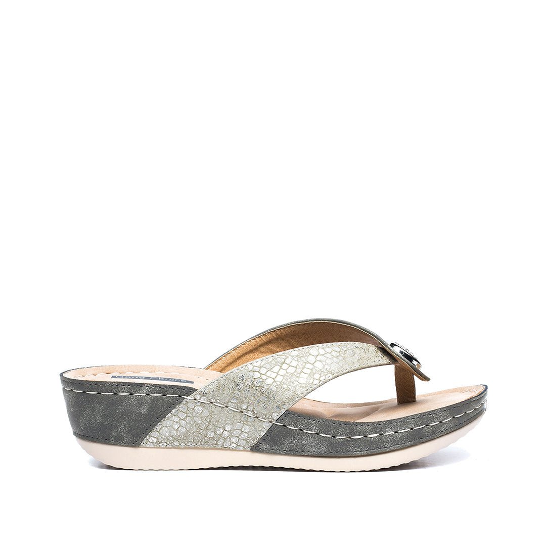 Women's Dafni Khaki Wedge Sandals - THE ONLY Mars Emporium